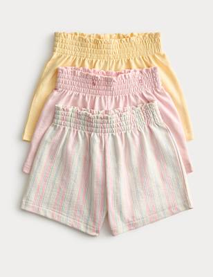 3 Pack Pure Cotton Multi Pattern Shorts (0-5 Yrs)