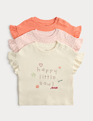 3 Pack Pure Cotton Happy Little Soul Tops (0-5 Yrs)
