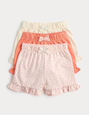 3 Pack Pure Cotton Patterned Shorts (0-5 Yrs)