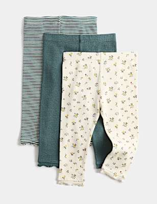 3 Pack Cotton Rich Ditsy Leggings (1-5 Yrs)