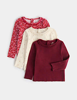 3pk Cotton Rich Patterned Tops
