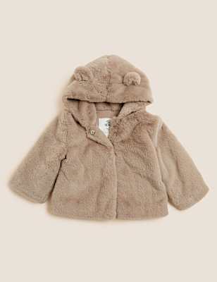 Faux Fur Hooded Coat