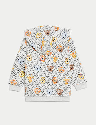 Cotton Rich Animal Print Zip Hoodie (0-3 Yrs)