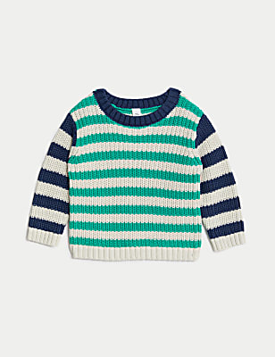 Pure Cotton Striped Jumper (0-3 Yrs)