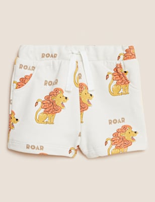 Cotton Rich Lion Print Shorts (0-3 Yrs)