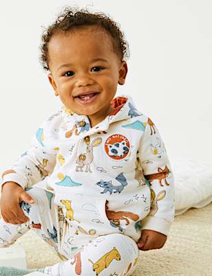 Cotton Rich Animal Print Hoodie (0-3 Yrs)