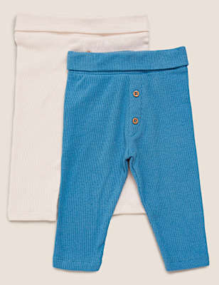 2pk Cotton Leggings (0 -12 Mths)