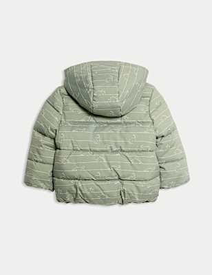 Dinosaur Print Hooded Padded Coat (0-3 Yrs)