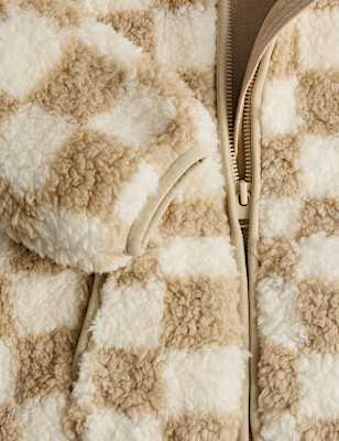 Printed Funnel Neck Borg Jacket (0-3 Yrs)