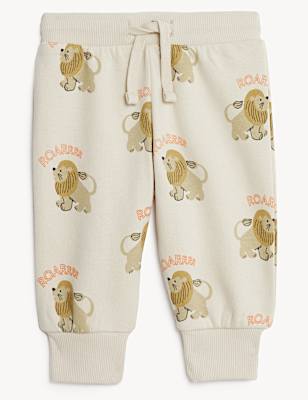 Cotton Rich Lion Print Joggers