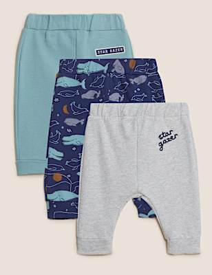 3pk Cotton Rich Patterned Leggings (0-3 Yrs)