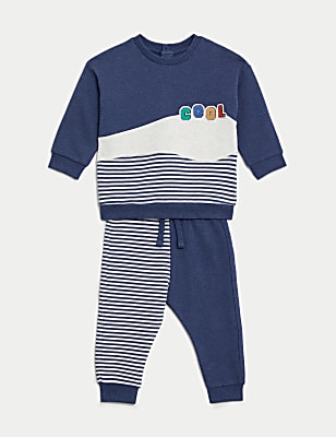 2pc Cotton Rich Cool Slogan Outfit