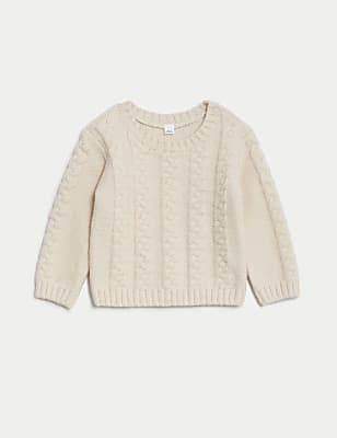 Cotton Rich Cable Knit Jumper (0-3 Yrs)