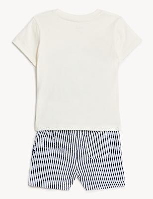 2pc Pure Cotton Slogan Outfit