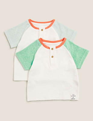 2pk Cotton Raglan Tops (0-3 Yrs)