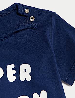 Pure Cotton Super Happy Slogan T-Shirt (0-3 Yrs)