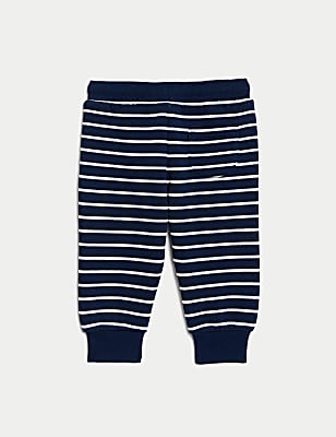 Cotton Rich Striped Dinosaur Joggers (0-3 Yrs)