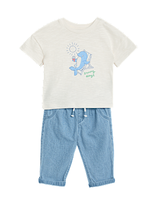2pc Cotton Rich Slogan Outfit (0-3 Yrs)