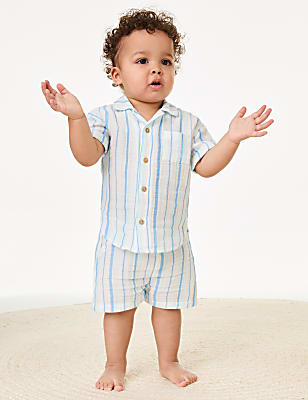 Pure Cotton Striped Shirt (0-3Yrs)