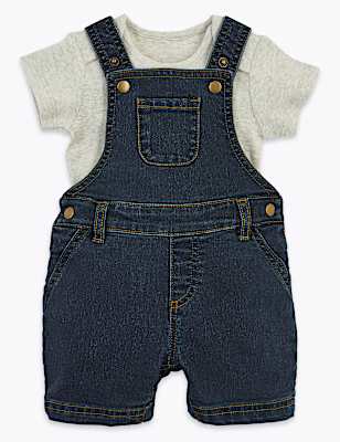 2 Piece Denim Dungaree Outfit (0-3 Yrs)