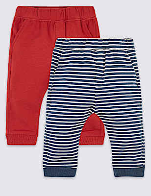 2 Pack Organic Cotton Joggers (0-3 Yrs)