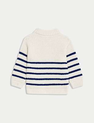 Knitted Striped Zip Jumper (0-3 Yrs)
