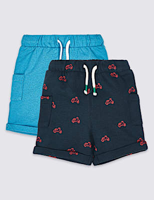 2 Pack Pure Cotton Sweat Shorts