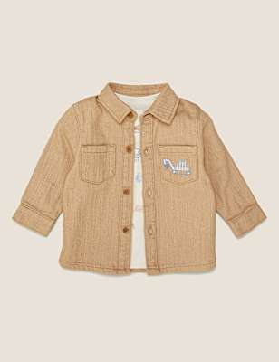 2pc Pure Cotton Transport Shacket Set