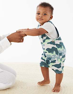 2pc Cotton Rich Camouflage Dungaree Outfit (0-3 Yrs)