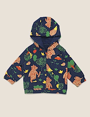 Cotton Woodland Print Zip Hoodie (0-3 Yrs)