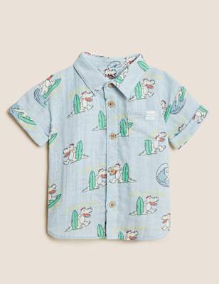 Pure Cotton Crocodile Print Shirt (0-3 Yrs)