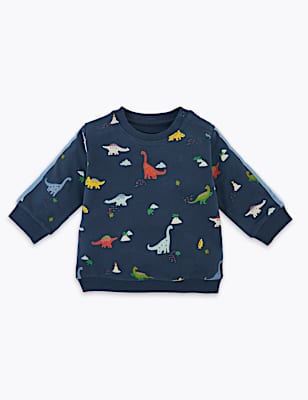 Cotton Rich Dinosaur Print Sweatshirt (0-3 Yrs)