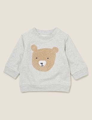 Cotton Jersey Boucle Teddy Sweater