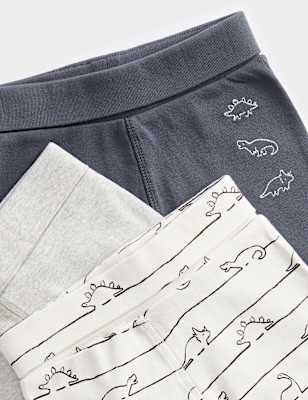 3pk Pure Cotton Dinosaur Leggings (0 Mths-3 Yrs)