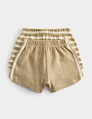 2 Pack Pure Cotton Side Stripe Shorts (0-5 Yrs)