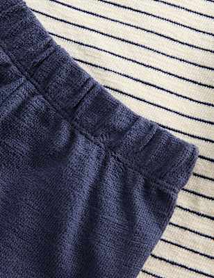 Pure Cotton Striped Shirt & Navy Shorts (0-5 Yrs)