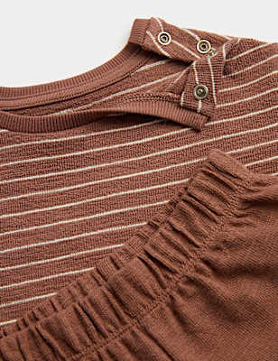 Pure Cotton Striped Shirt & Navy Shorts (0-5 Yrs)