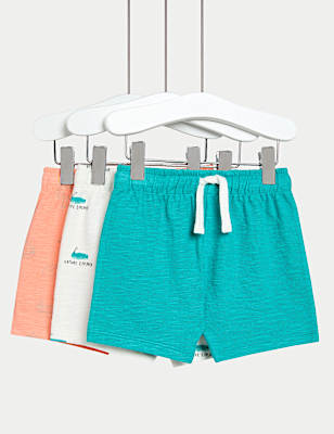 3pk Pure Cotton Caterpillar Print Shorts (0-3 Yrs)