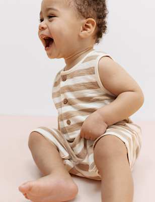 Pure Cotton Striped Romper (0-3 Years)