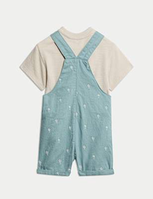 2pc Cotton Rich Palm Print Bibshort (0-3 Yrs)