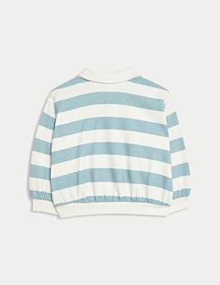 Cotton Rich Striped Rugby Sweatshirt (0-6 Yrs)