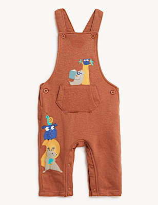 Cotton Rich Animal Print Dungarees