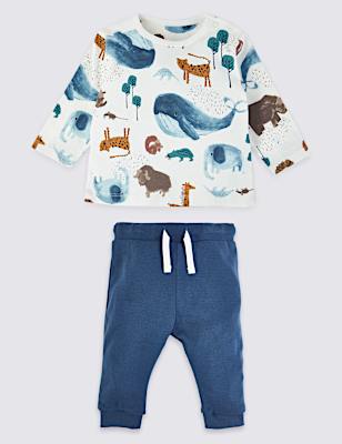 2 Piece Cotton Jersey Top & Bottom Outfit (7lbs-36 Mths)