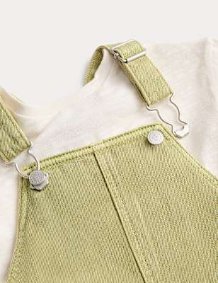 Cotton Rich Dungarees & Top Outfit (0-3 Yrs)