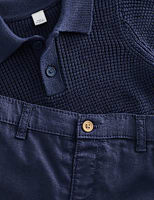 2 Piece Knitted Polo Shirt and Chino Shorts (0-5 Yrs)