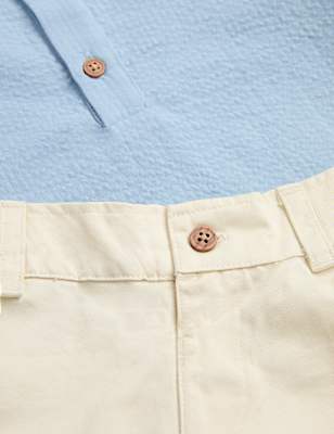 Seersucker Shirt and Chino Shorts Outfit (0 Months-5 Years)