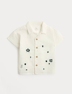 Pure Cotton Aztec Embroidered Shirt (0-5 Yrs)
