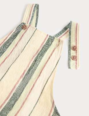 Linen Blend Striped Bibshort (0-3 Yrs)