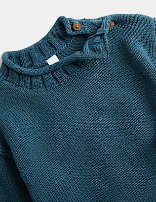 Pure Cotton Roll Hem Jumper (0 Mths-5 Yrs)