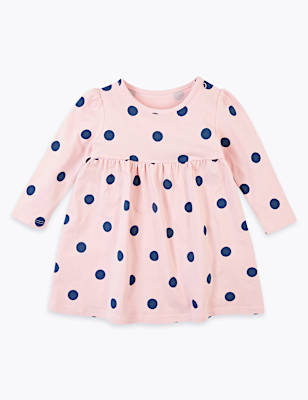 Cotton Rich Jersey Spot Design Dress